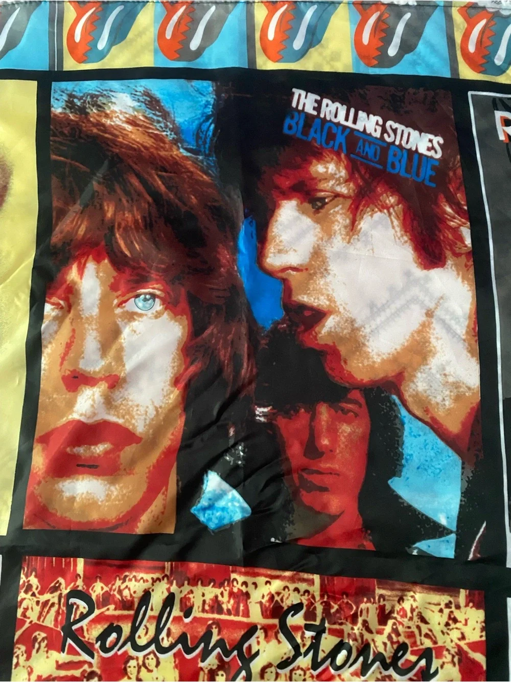 Vintage Rolling Stones Scarf/Wall Tapestry Album Record Covers Rock & Roll